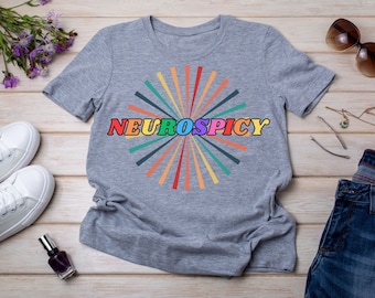 Camisa de neurospicy, camisa divertida de TDAH, camisa de TDAH, camisa neurodivergente, camisa de neurodiversidad, regalo de neurodiversidad, conciencia del autismo