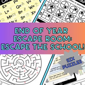 End of Year Escape Room, End of the Year Escape Room, Escape Room End of Year Escape The School, Escape Room Game for Kids, Escape Room Game