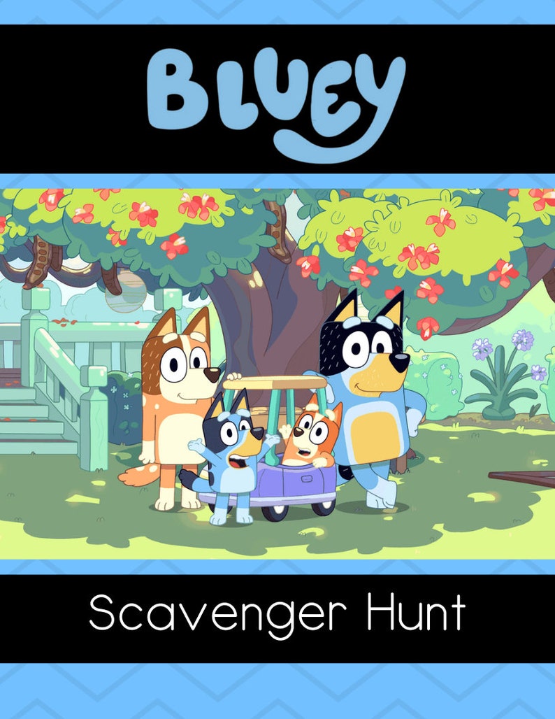 Bluey Scavenger Hunt for Kids - Etsy UK