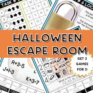 Halloween Escape Room For Kids, Escape Room for Kids, Escape Room, Halloween Escape Room, Party Games, Printables