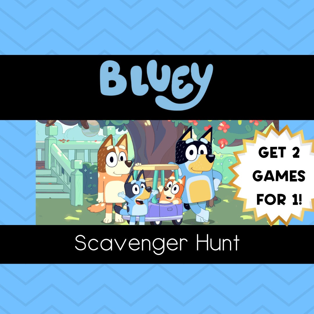 Bluey Scavenger Hunt for Kids, Scavenger Hunt for Kids, Bluey, Bluey Party Game Etsy Australia