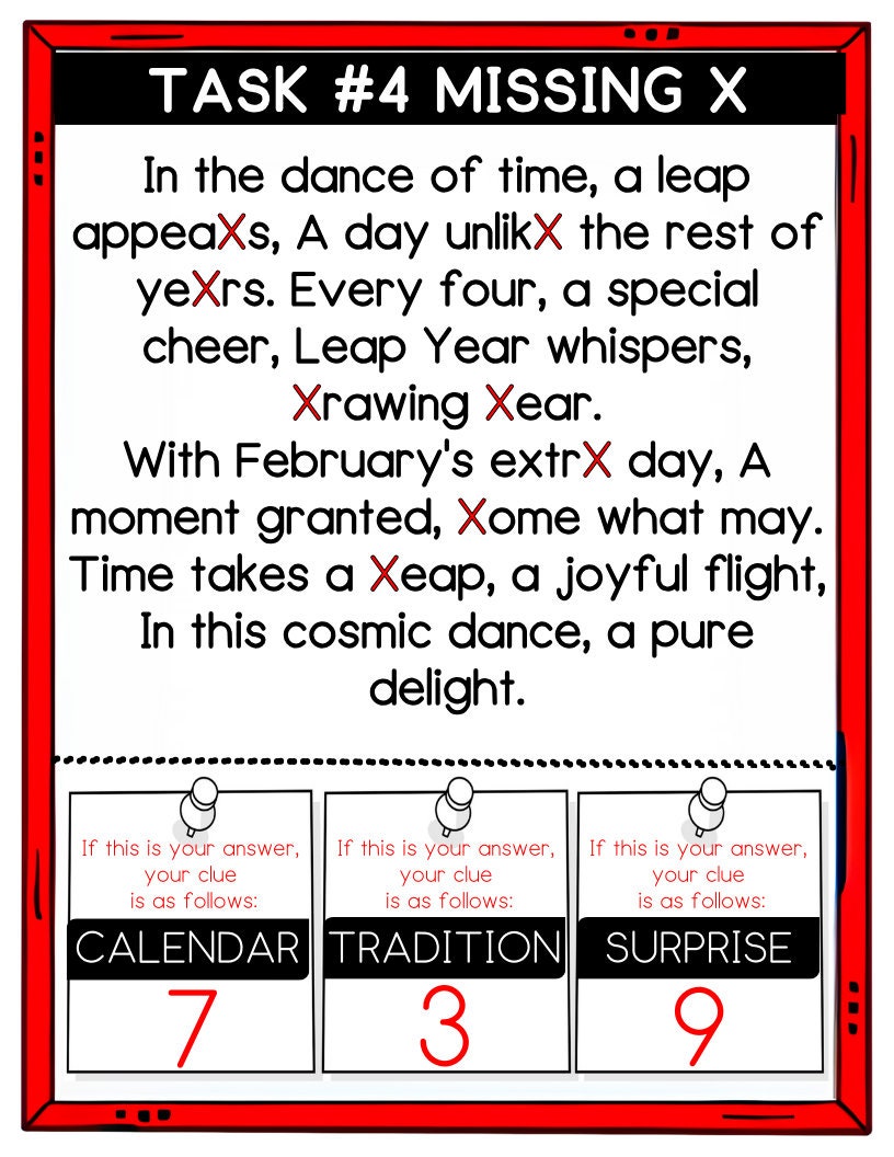 Leap Year Escape Room, Leap Year, Escape Room, Escape Room for Kids