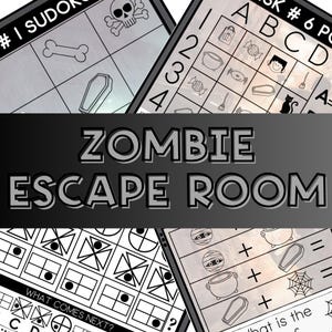 Zombie Escape Room, Zombie Escape Room Games, Party Games for Kids, Escape Room, Escape Room for Kids, Zombie Party Games, Zombies for Kids