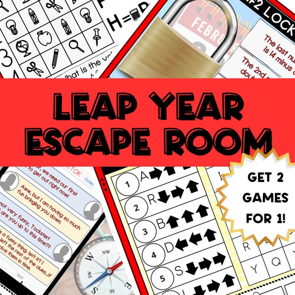 Leap Year Escape Room, Leap Year, Escape Room, Escape Room for Kids, Puzzle Games for Kids, Leap Year Activities, Leap Year 2024