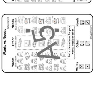 Wants vs Needs Savings Challenge | Both A5 and A6 Sizes Included for your Cash Envelopes