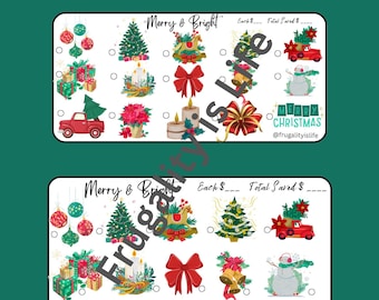 Merry & Bright Christmas Savings Challenge | Both A5 and A6 Sizes Included for your Cash Envelopes
