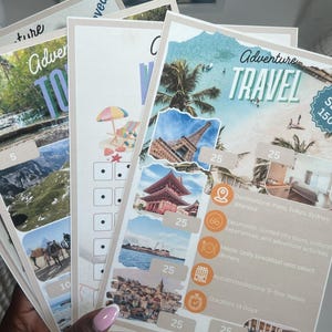 BONUS Add Ons A5 Adventure Journal Travel Savings Challenge Book | Vacation | 8.5”x5.5” Size | 4 Pages Digital Downloadable PDF