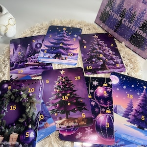 Purple Christmas Savings Challenge, 12 spaaruitdagingen en een dashboard | A5-formaat | Contant geldenveloppen | Contant geld | Feestdagen | Kerstmis