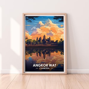 Angkor Wat Poster, Angkor Wat Wall art, Cambodia, Poster, Angkor Wat, Premium Print, Cambodia Print, Angkor Wat Poster, Home Décor