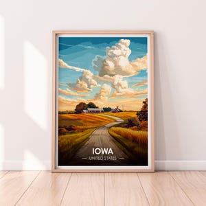 Iowa Poster, Iowa Wall art, United States Poster, IA Print, USA Print, Iowa Poster, Home Décor