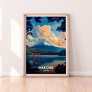 Hakone Poster, sunset, pink, Japan, Travel Poster, Premium Print, Hakone Print, Hakone Poster, Home Décor