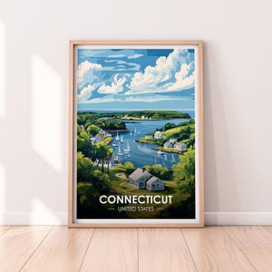 Connecticut Poster, Connecticut Wall art, United States Poster, CT Print, Premium Print, USA Print, Connecticut Poster, Home Décor