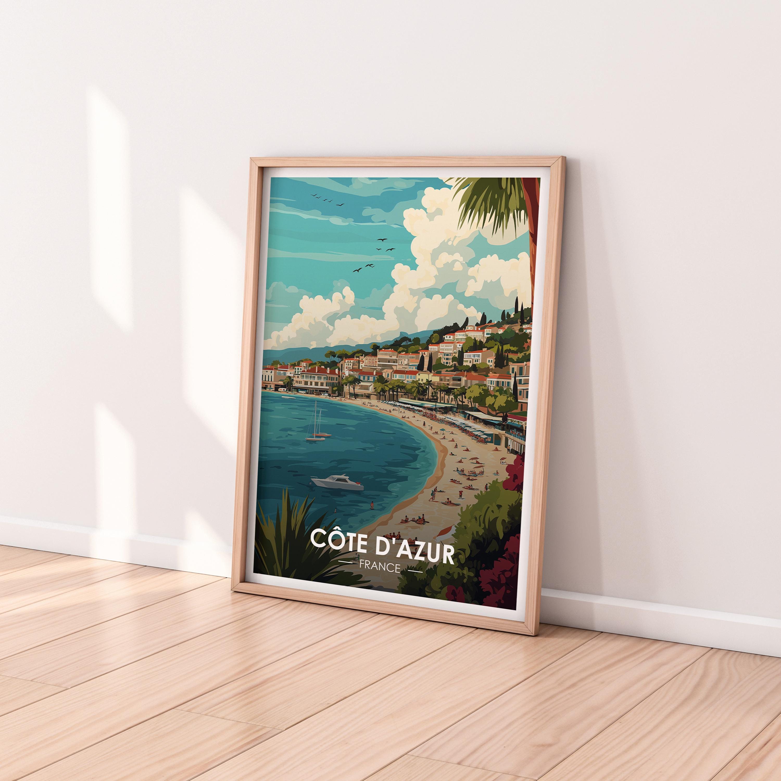 Côte D'azur Poster, France, Travel Poster, Premium Print, Côte D'azur ...