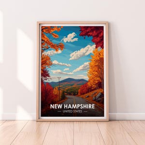 New Hampshire poster New Hampshire kunst aan de muur, Verenigde Staten poster, NH print, USA print, New Hampshire poster, woondecoratie
