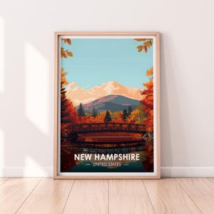 New Hampshire poster New Hampshire kunst aan de muur, Verenigde Staten poster, NH print, USA print, New Hampshire poster, woondecoratie