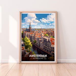 Poster Amsterdam, Art mural Amsterdam, Poster Pays-Bas, Amsterdam, Impression premium, Impression Pays-Bas, Poster Amsterdam, Décoration d'intérieur