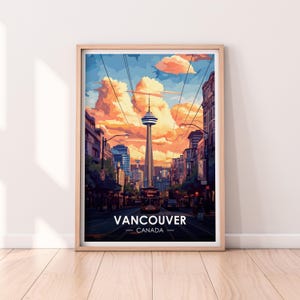 Poster Vancouver, Art mural Vancouver, Vancouver, Poster, Poster de voyage, Impression premium, Impression Vancouver, Poster Vancouver, Décoration d'intérieur