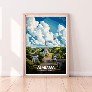 Affiche Alabama, art mural Alabama, affiche États-Unis, impression des États-Unis, impression premium, impression des États-Unis, affiche de l'Alabama, décoration d'intérieur