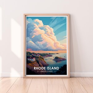Affiche Rhode Island, art mural Rhode Island, affiche États-Unis, impression RI, impression USA, affiche Rhode Island, décoration d'intérieur