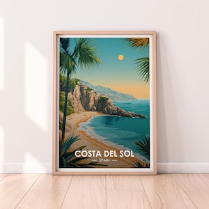Costa del Sol Poster, Spain, Travel Poster, Premium Print, Costa del Sol Print, Travel Home Décor