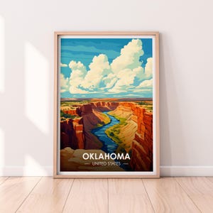 Poster Oklahoma, art mural Oklahoma, poster États-Unis, impression OK, impression USA, poster Oklahoma, décoration d'intérieur