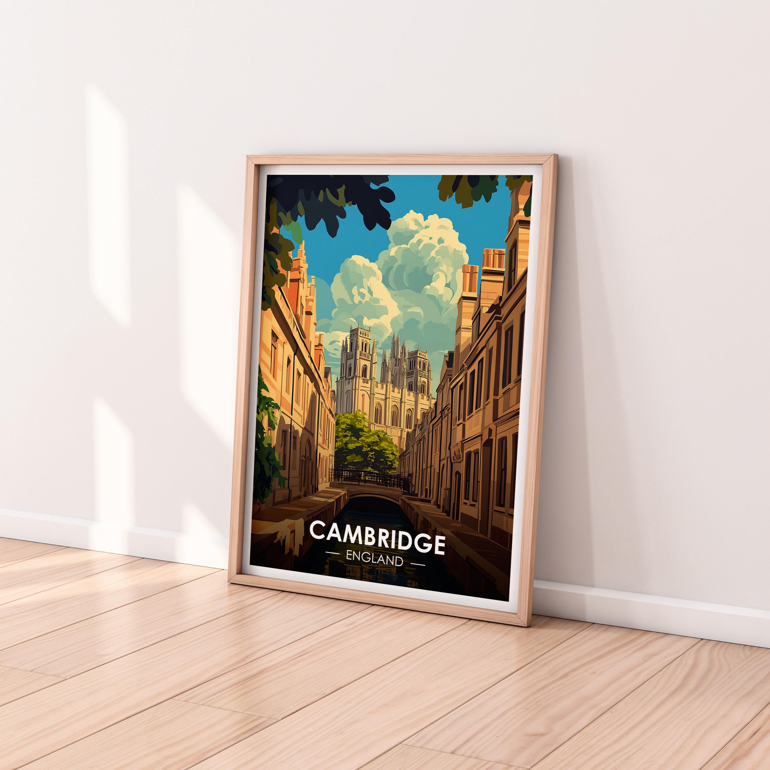 Cambridge Poster, Cambridge Wall Art, Cambridge, Poster, Travel Poster ...