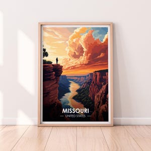 Plakat Missouri, Sztuka ścienna Missouri, Plakat ze Stanów Zjednoczonych, Wydruk MO, Wydruk USA, Plakat Missouri, Wystrój domu