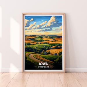 Iowa Poster, Iowa Wall art, United States Poster, IA Print, USA Print, Iowa Poster, Home Décor