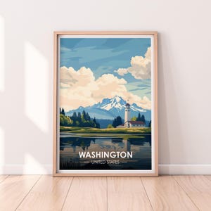 Affiche de Washington, art mural de l'État de Washington, affiche des États-Unis, impression WA, impression des États-Unis, affiche de Washington, décoration d'intérieur