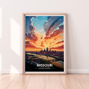 Plakat Missouri, Sztuka ścienna Missouri, Plakat ze Stanów Zjednoczonych, Wydruk MO, Wydruk USA, Plakat Missouri, Wystrój domu