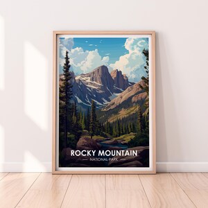 Rocky Mountain National Park Poster, Colorado, Travel Poster, Premium Print, Rocky Mountain Print, Travel Home Décor