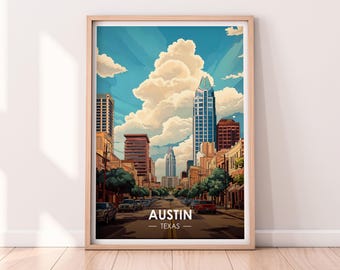 Austin Poster, Austin Texas Wall art, Texas, Poster, Travel Poster, Premium Print, TX Print, Austin Poster, Home Décor