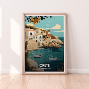 Crete Poster, Greece, Travel Poster, Premium Print, Crete Print, Travel Home Décor
