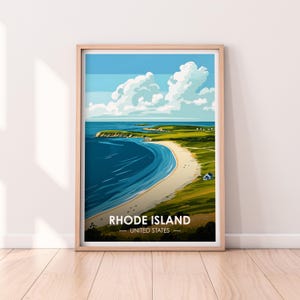 Affiche Rhode Island, art mural Rhode Island, affiche États-Unis, impression RI, impression USA, affiche Rhode Island, décoration d'intérieur