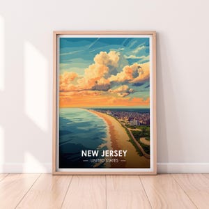 New Jersey Poster, New Jersey Wandkunst, USA Poster, NJ Print, USA Print, New Jersey Poster, Home Décor