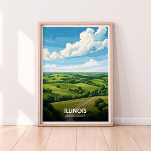 Illinois poster, Illinois Wall Art, Verenigde Staten poster, IL Print, USA Print, Illinois poster, woondecoratie