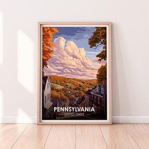 Póster de Pensilvania, arte mural de Pensilvania, póster de Estados Unidos, impresión de Pensilvania, impresión de EE. UU., póster de Pensilvania, decoración del hogar