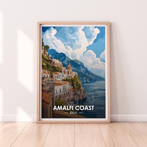 Amalfi Coast Poster, Italy, Travel Poster, Premium Print, Amalfi Coast Print, Amalfi Poster,