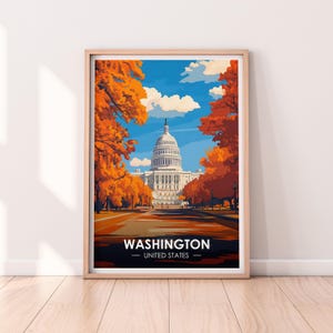 Washington Poster, Washington DC Wandbild, Washington, Poster, Reiseposter, Premium Print, DC Print, Washington Poster, Wohnkultur