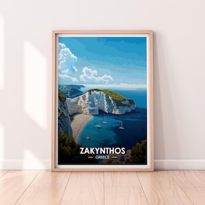 Poster di Zante, Grecia, Poster di viaggio, Stampa premium, Stampa di Zante, Arredamento per la casa da viaggio