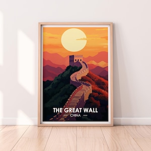Great Wall of China Poster, China, Travel Poster, Premium Print, Historical Print, Travel Home Décor