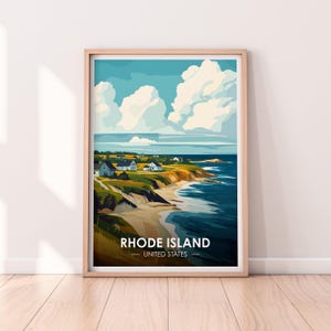 Affiche Rhode Island, art mural Rhode Island, affiche États-Unis, impression RI, impression USA, affiche Rhode Island, décoration d'intérieur