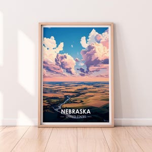Affiche Nebraska, art mural Nebraska, affiche États-Unis, impression NE, impression USA, affiche Nebraska, décoration d'intérieur