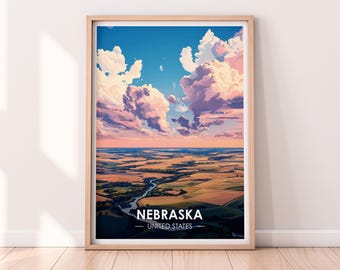 Nebraska Poster, Nebraska Wall art, United States Poster, NE Print, USA Print, Nebraska Poster, Home Décor