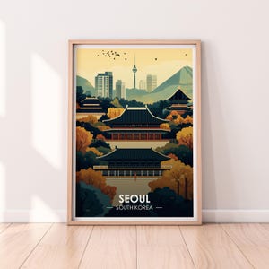 Seoul Poster, South Korea, Travel Poster, Premium Print, Seoul South Korea Print, Travel Home Décor