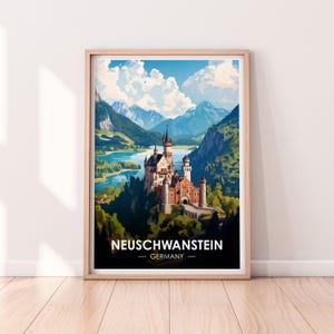 Neuschwanstein Castle Poster, Neuschwanstein Wall art, Germany Poster, Neuschwanstein Castle, Germany Print, Bavaria Alps Poster, Home Décor