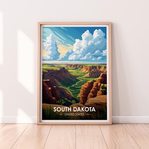 Poster del Dakota del Sud, Arte murale del Dakota del Sud, Poster degli Stati Uniti, Stampa SD, Stampa USA, Poster del Dakota del Sud, Arredamento per la casa