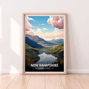 New Hampshire Poster New Hampshire Wall art, United States Poster, NH Print, USA Print, New Hampshire Poster, Home Décor