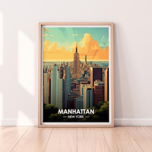Manhattan Poster, New York Wall art, New York, Poster, Travel Poster, Premium Print, NYC Print, Manhattan Poster, Home Décor