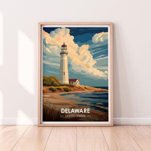 Affiche Delaware, oeuvre d'art murale Delaware, affiche États-Unis, impression DE, impression premium, impression Etats-Unis, affiche Delaware, décoration d'intérieur
